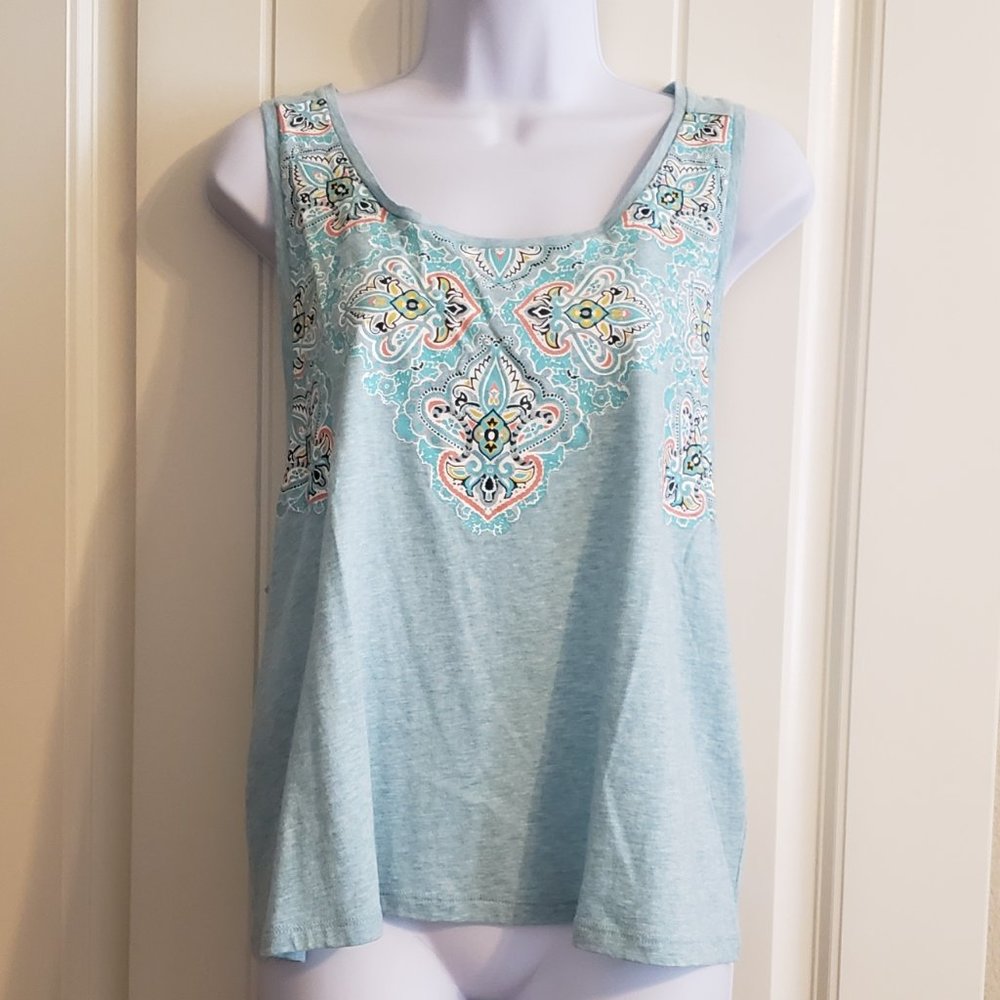 Jasmine & Ginger Aqua Heather Tank NWT